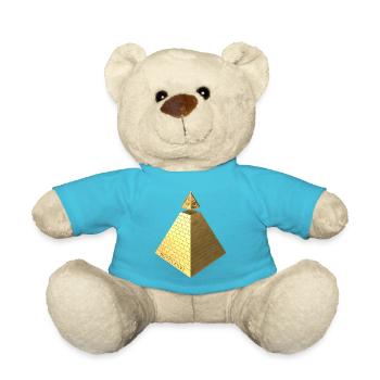 Illuminati Pyramid Gold 3D - Teddy - Atollblau - Vorne