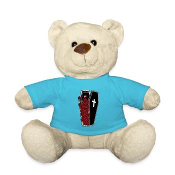 Gothic Totenkopf Rosen Tod Grab Ästhetisches - Teddy - Atollblau - Vorne