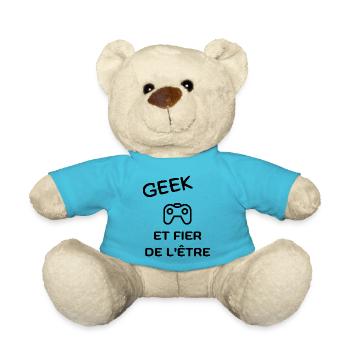 GEEK ET FIER DE L'ÊTRE -idée cadeau pour gameur - Nounours - bleu outremer - Devant