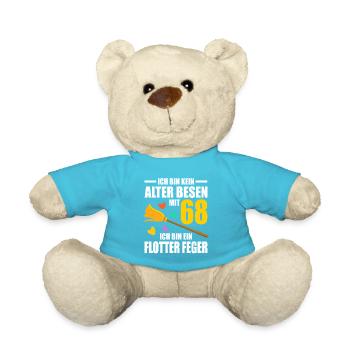 Alter Besen Junger Feger 68 Jahre 68. Geburtstag - Teddy - Atollblau - Vorne