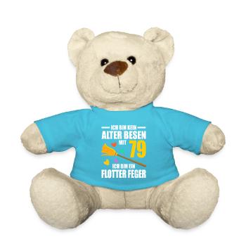Alter Besen Junger Feger 79 Jahre 79. Geburtstag - Teddy - Atollblau - Vorne