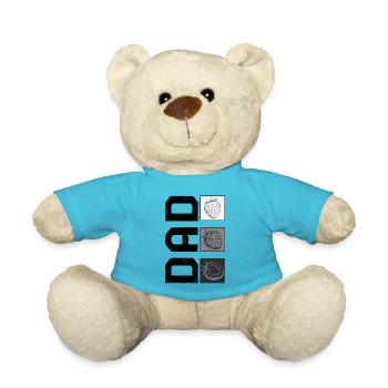 Erdbeerhemd, Papa Erdbeer-Tee, Vaters - Teddy - Atollblau - Vorne