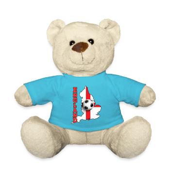 England Flag Map Football For UK Soccer Fans Gift - Teddy Bear - atoll blue - Front