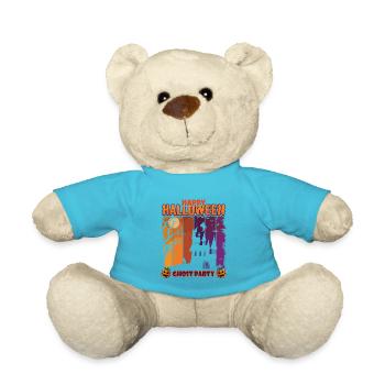 Happy Halloween Party Hexe Fledermaus Grusel Spuk - Teddy - Atollblau - Vorne