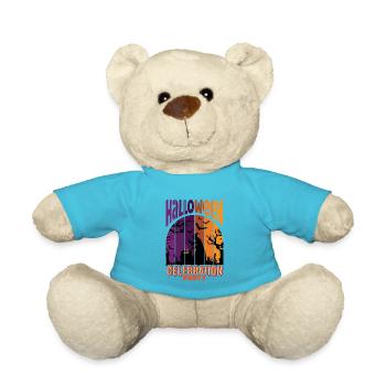 Happy Halloween Party Hexe Fledermaus Grusel Spuk - Teddy - Atollblau - Vorne