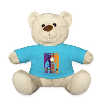 Happy Halloween Party Hexe Fledermaus Grusel Spuk - Teddy - Atollblau - Vorne