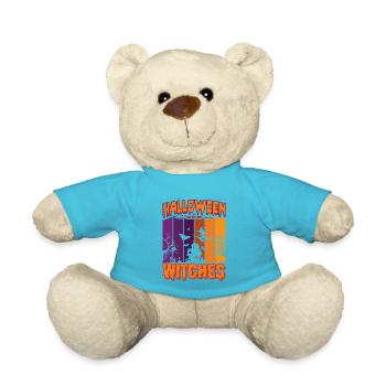 Happy Halloween Party Hexe Fledermaus Grusel Spuk - Teddy - Atollblau - Vorne