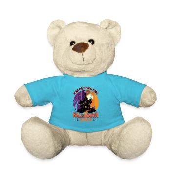 Happy Halloween Party Hexe Fledermaus Grusel Spuk - Teddy - Atollblau - Vorne