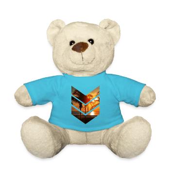 Tropischer Sonnenuntergang im geometrischen Design - Teddy - Atollblau - Vorne