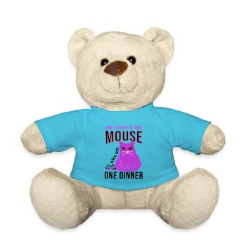 Une souris une souris chat parler mot gros chat - Nounours - bleu outremer - Devant