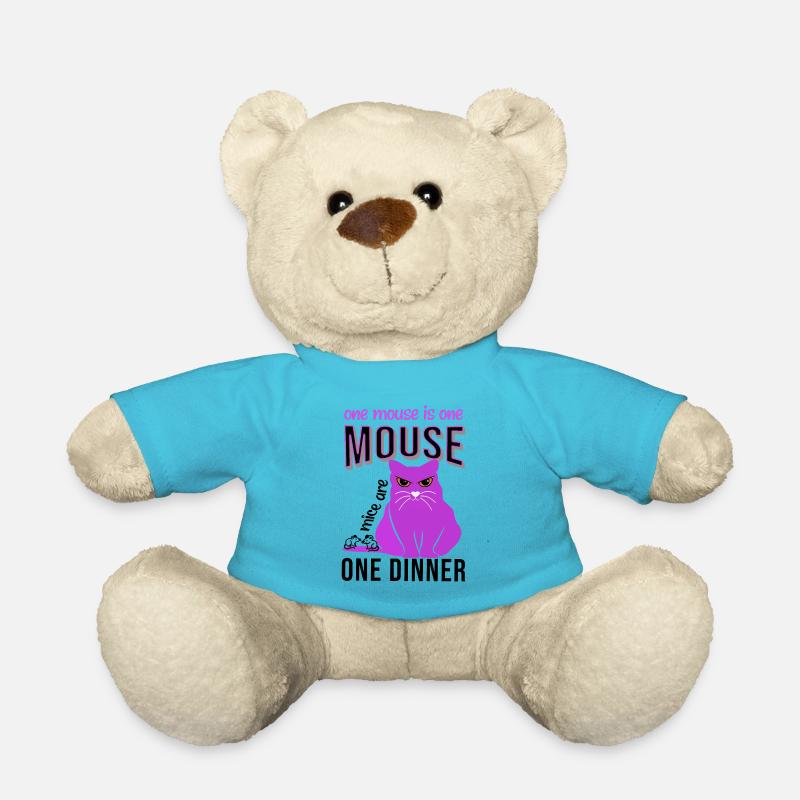 Eine Maus eine Maus Katzensprichwort fette Katze - Teddy - Atollblau