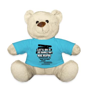 hippy bird cool 1960s birthday present - Teddy Bear - atoll blue - Front