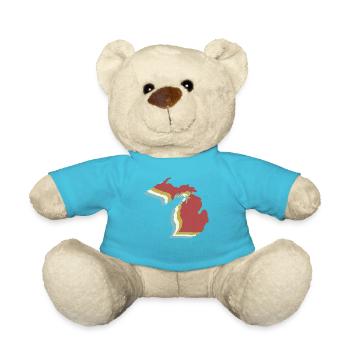 USA State - Vintage Map Michigan - Teddy Bear - atoll blue - Front