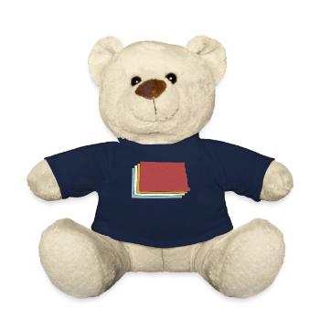 USA State - Vintage Map North Dakota - Teddy Bear - french navy - Front