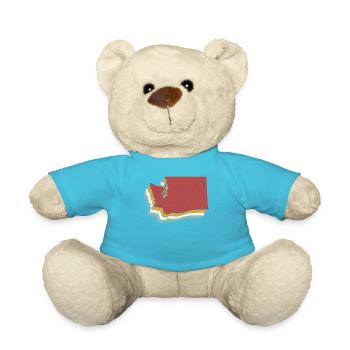 USA-Staat - Vintage Karte Washington - Teddy - Atollblau - Vorne