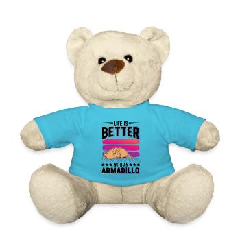 Life is better with an Armadillo Gürteltier - Teddy Bear - atoll blue - Front