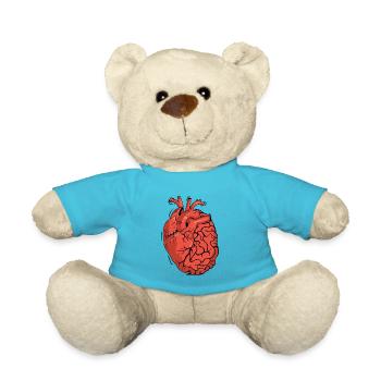 Moitié cerveau moitié cœur Anatomie des organes Science - Nounours - bleu outremer - Devant