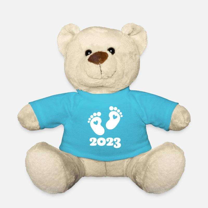 Bébé 2023 Grossesse annonce la naissance du bébé - Nounours - bleu outremer