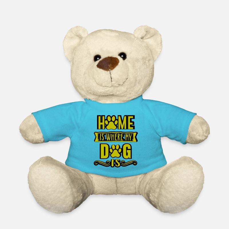 Home is where my dog is - Teddy Bear - atoll blue