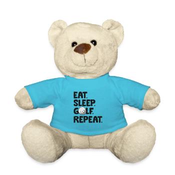 Eat Sleep Golf Repeat Golf Player Funny Golfing - Teddy Bear - atoll blue - Front