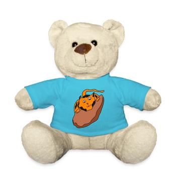 Just A Cat Who Loves Making Biscuits Animal Funny - Teddy Bear - atoll blue - Front