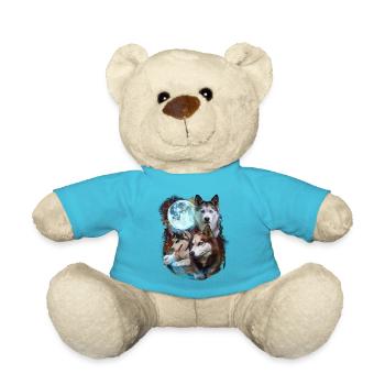 3 Mond Sibirischer Husky Hund Liebhaber Cool Tier Haustier - Teddy - Atollblau - Vorne