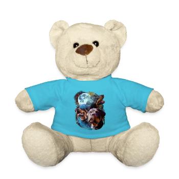 3 Mond Rottweiler Hund Liebhaber Cool Tier Haustier Humor - Teddy - Atollblau - Vorne