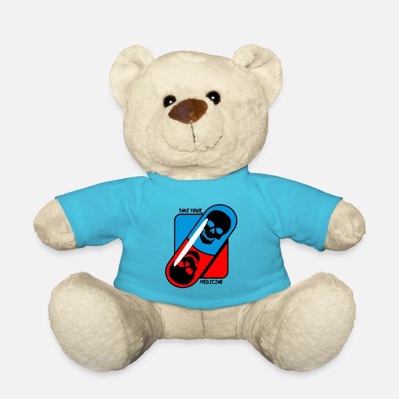 Prenez - votre - médicament - crâne - Nounours - bleu outremer