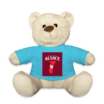 Fier de mes Racines Alsace Rouge - Nounours - bleu outremer - Devant