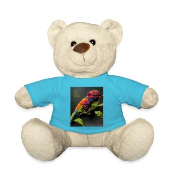 Shine with the glow of the stars - a positive slogan - Teddy Bear - atoll blue - Front
