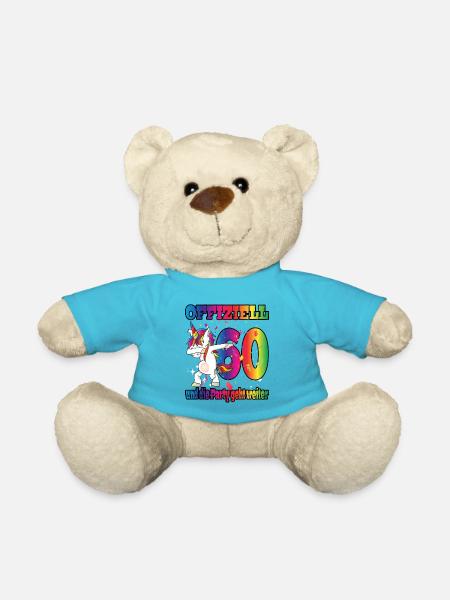 Offiziell 60 und die Party geht weiter - Einhorn - Teddy - Atollblau