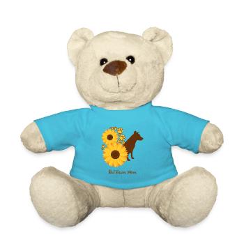 Sunflower Mother - Rat Terrier - Teddy Bear - atoll blue - Front