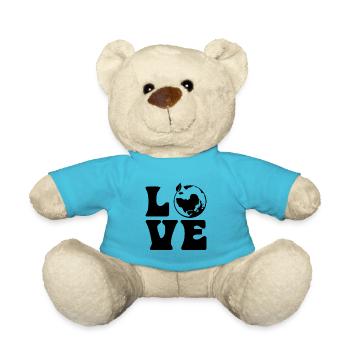 Love Planet Earth Nature Lovers Conservationists - Teddy Bear - atoll blue - Front