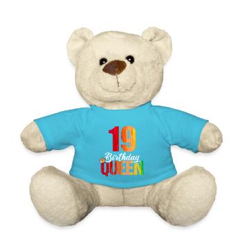 19 years old 19 birthday Birthday Queen - Teddy Bear - atoll blue - Front