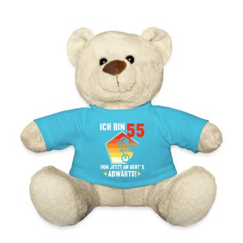 Ich bin 55 Ab jetzt gehts abwärts 55 Geburtstag - Teddy - Atollblau - Vorne