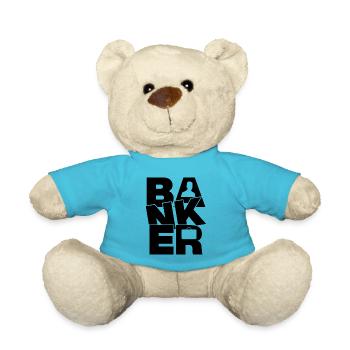 Banking Job Work - Banker - Teddy Bear - atoll blue - Front
