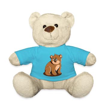 Cute Bear Cuddly Toy Hug Stuffed Animal Love - Teddy Bear - atoll blue - Front