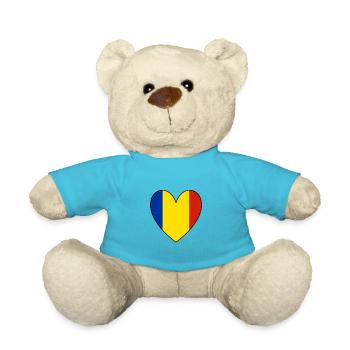 Romania Bucharest Heart - Teddy Bear - atoll blue - Front