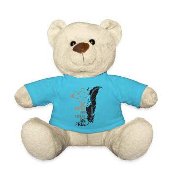 Motivation Slogan Design Graphique « Soyez réel et libre » - Nounours - bleu outremer - Devant