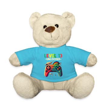 Level 13 Years Gaming 13er 13 Birthday - Teddy Bear - atoll blue - Front