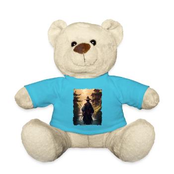 Samurai Japanese Temple Waterfall - Teddy Bear - atoll blue - Front
