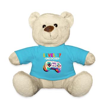 Niveau 17 ans Gaming 17 17 Anniversaire - Nounours - bleu outremer - Devant