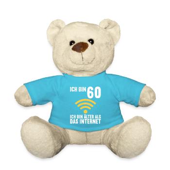 Ich bin 60 Ich bin älter als das Internet - Teddy - Atollblau - Vorne