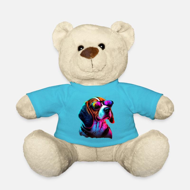 Beagle Dogs Beagles - Teddy Bear - atoll blue