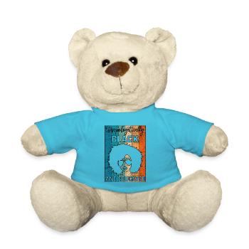 Unapologetically Black And Black History Month - Teddy Bear - atoll blue - Front