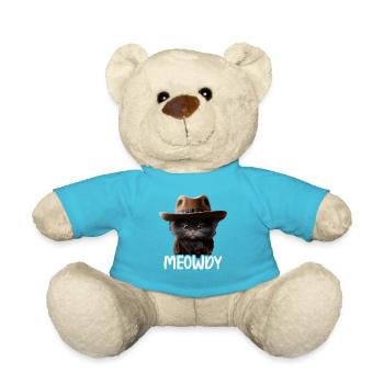 Meowdy Funny cat Meme for Cat Lovers - Teddy Bear - atoll blue - Front