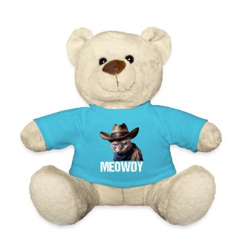 Meowdy Funny cat Meme for Cat Lovers - Teddy Bear - atoll blue - Front