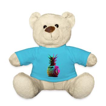 EDM Musik Rave Festival Ananas Techno - Teddy - Atollblau - Vorne