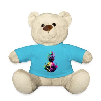 EDM Musik Rave Festival Ananas Techno - Teddy - Atollblau - Vorne