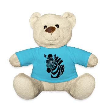 Fun Zebra Cartoon lustig Natur Tier Safari 22 - Teddy - Atollblau - Vorne